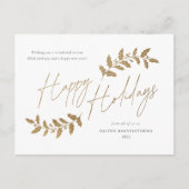 Cartes Pour Fêtes Annuelles Script Or moderne Joyeux Vacances Affaires (Devant)