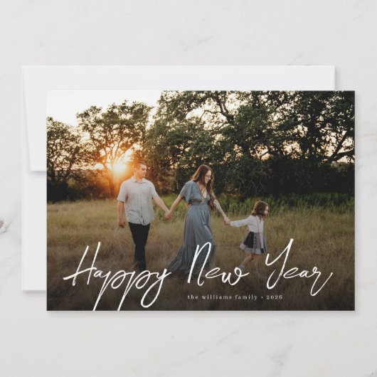 Cartes Pour Fêtes Annuelles Script Overlay New Year Photo (Devant)