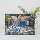 Cartes Pour Fêtes Annuelles Script Photo de Souvenirs de Vacances Plaid de Buf (Debout devant)