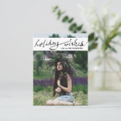 Cartes Pour Fêtes Annuelles Script photo des voeux de vacances modernes (Debout devant)