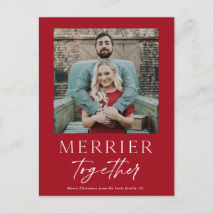 Cartes Pour Fêtes Annuelles Script Photo Joyeux Noël Plus Joyeux Ensemble