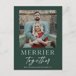 Cartes Pour Fêtes Annuelles Script Photo Joyeux Noël Plus Joyeux Ensemble