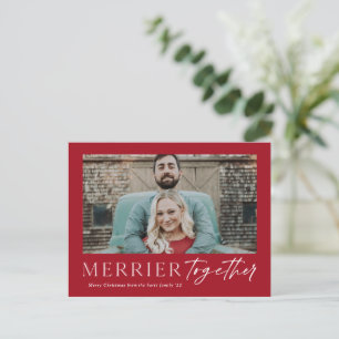 Cartes Pour Fêtes Annuelles Script Photo Joyeux Noël Plus Joyeux Ensemble