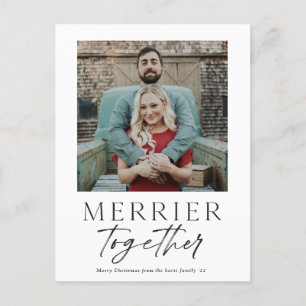 Cartes Pour Fêtes Annuelles Script Photo Joyeux Noël Plus Joyeux Ensemble