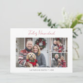 Cartes Pour Fêtes Annuelles Script Red Feliz Navidad 3 Photo Noël espagnol (Debout devant)