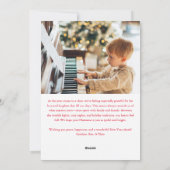 Cartes Pour Fêtes Annuelles Script Red Simple Joyeux Noël Lettre photo (Dos)