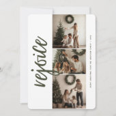 Cartes Pour Fêtes Annuelles Script Rejoice Religieux Noël Famille Photo (Devant)
