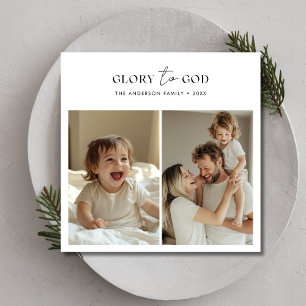 Cartes Pour Fêtes Annuelles Script Religieux Saint Noël Gloire à Dieu Photo