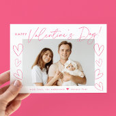 Cartes Pour Fêtes Annuelles Script rose moderne Photo Saint Valentin