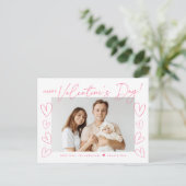 Cartes Pour Fêtes Annuelles Script rose moderne Photo Saint Valentin (Debout devant)