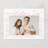 Cartes Pour Fêtes Annuelles Script rose moderne Photo Saint Valentin (Devant)