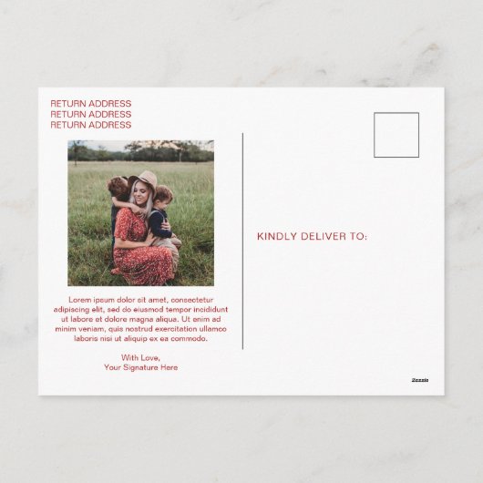 Cartes Pour Fêtes Annuelles Script rustique Photo moderne Noël (Dos)