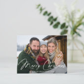 Cartes Pour Fêtes Annuelles Script Signature moderne Joyeux Noël Photo (Debout devant)