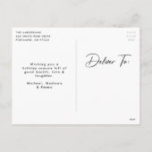 Cartes Pour Fêtes Annuelles Script Signature moderne Joyeux Noël Photo (Dos)