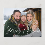 Cartes Pour Fêtes Annuelles Script Signature moderne Joyeux Noël Photo (Devant)