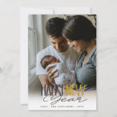 Cartes Pour Fêtes Annuelles Script signature simple Bonne année (Devant)