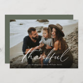 Cartes Pour Fêtes Annuelles Script simple de remerciement (Devant / Derrière)