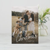 Cartes Pour Fêtes Annuelles Script simple moderne Joyeux Noël 2 Photo (Debout devant)