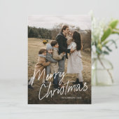 Cartes Pour Fêtes Annuelles Script simple moderne Joyeux Noël 2 Photo (Debout devant)