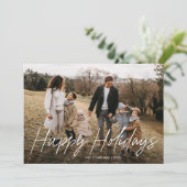 Cartes Pour Fêtes Annuelles Script simple moderne Joyeux Noël 2 Photo (Debout devant)