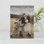 Cartes Pour Fêtes Annuelles Script simple moderne Joyeux Noël 2 Photo (Debout devant)