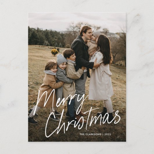 Cartes Pour Fêtes Annuelles Script simple moderne Joyeux Noël Photo (Devant)