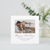 Cartes Pour Fêtes Annuelles Script texte photo Noël enregistrer la date (Debout devant)