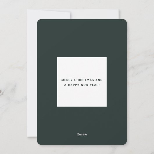 Cartes Pour Fêtes Annuelles Script vert foncé moderne photo équitation équestr (Dos)