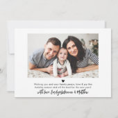 Cartes Pour Fêtes Annuelles Script vert moderne Simple 2 Photo Noël (Dos)