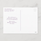 Cartes Pour Fêtes Annuelles Script violet moderne photo de la Saint Valentin (Dos)