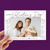 Cartes Pour Fêtes Annuelles Script violet moderne photo de la Saint Valentin
