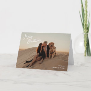 Cartes Pour Fêtes Annuelles Script Whimsical Photo moderne Noël