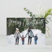 Cartes Pour Fêtes Annuelles Script Whimsical Rouge Joyeux Noël Photo (Debout devant)