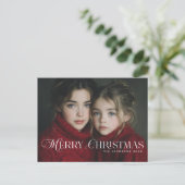 Cartes Pour Fêtes Annuelles Scripted Chic Merry Christmas Design (Debout devant)
