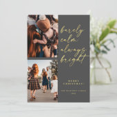 Cartes Pour Fêtes Annuelles Scripts or toujours brillant à la mode Noël (Debout devant)