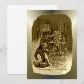 Cartes Pour Fêtes Annuelles Scrooge de Noël - Carol de Noël (Devant / Derrière)