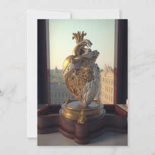 Cartes Pour Fêtes Annuelles Sculpture Cœur gothique sur présentoir en bois