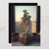 Cartes Pour Fêtes Annuelles sculpture gothique du coeur sur écran en bois (Devant / Derrière)