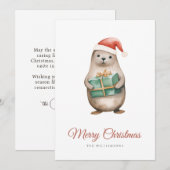 Cartes Pour Fêtes Annuelles Seal voeux de Noël (Devant / Derrière)