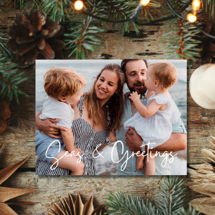 Cartes Pour Fêtes Annuelles Seas et salutation Famille Floride Plage Photo