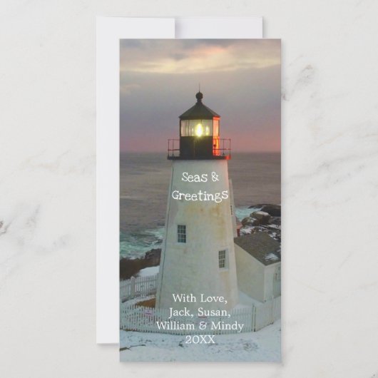 Cartes Pour Fêtes Annuelles Seas et salutations Phare de Snowy (Devant)