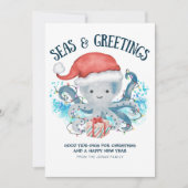 Cartes Pour Fêtes Annuelles Seas & Greetings Octopus Santa Christmas (Devant)