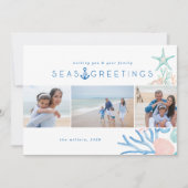 Cartes Pour Fêtes Annuelles Seas & salutations Seashell Christmas Tree Photo (Devant)