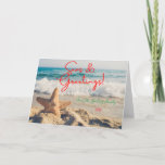 Cartes Pour Fêtes Annuelles Seas & salutations Starfish and Beach Coastal<br><div class="desc">Carte de vacances Seas & Salutations Starfish and Beach Coastal</div>