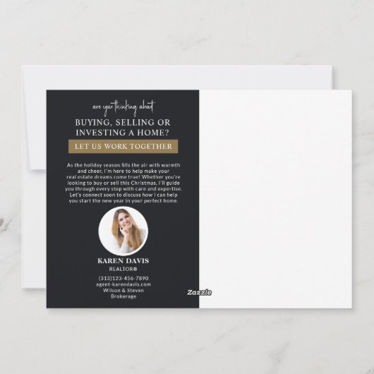 Cartes Pour Fêtes Annuelles Season's Greetings Real Estate Christmas Postcard (Dos)