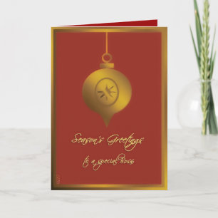 Cartes Pour Fêtes Annuelles season's greetings to special boss or ornament