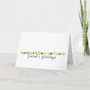 Cartes Pour Fêtes Annuelles Season's Greetings , watercolor Christmas banner