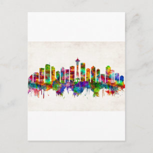 Cartes Pour Fêtes Annuelles Seattle Skyline Washington