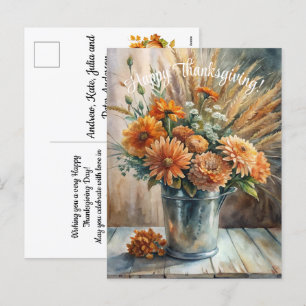 Cartes Pour Fêtes Annuelles Seau avec Bon thanksgiving Floral Automne