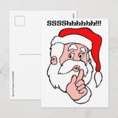 Cartes Pour Fêtes Annuelles Secret Père Noël Sssshhh ! ! (Devant / Derrière)